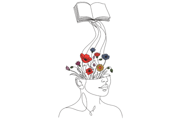 Charming Floral Book Mind for Holiday Embroidery