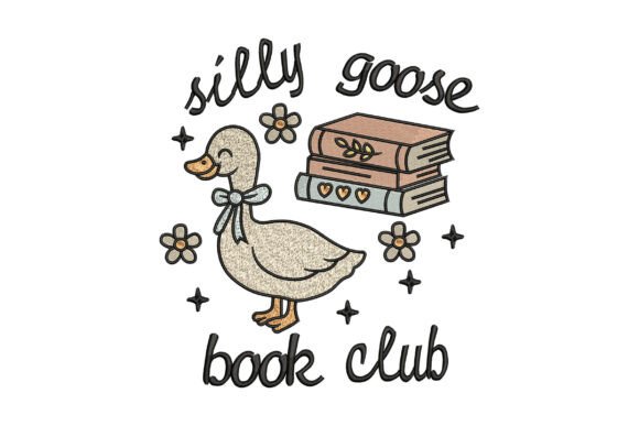 Charming Silly Goose Book Club Embroidery