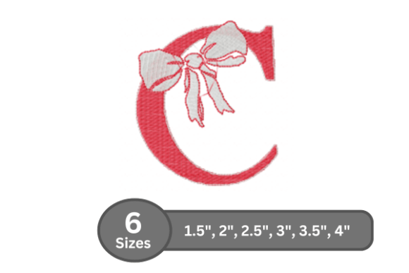 Cherry Knot Alphabet -C: A Stylish Holiday Embroidery Design
