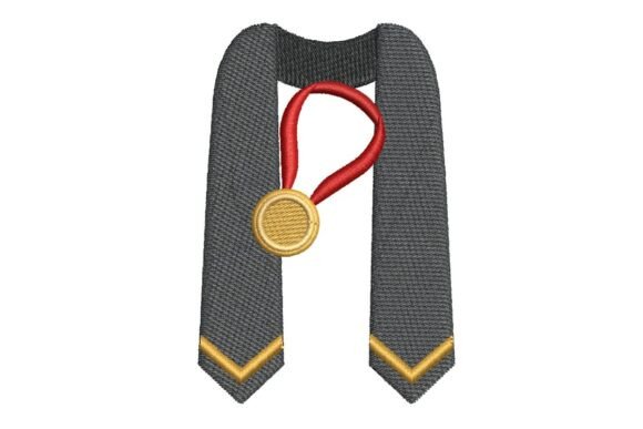Elegant Graduation Stole Embroidery Design