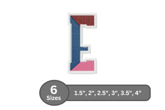 Street Varsity Alphabet - E: A Stylish Embroidery Choice