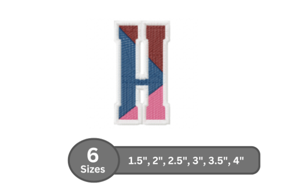 Street Varsity Alphabet - H: A Bold and Stylish Embroidery Design