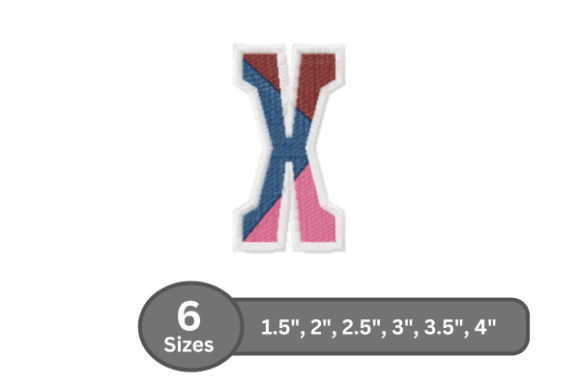 Street Varsity Alphabet - X: A Stylish Embroidery Design