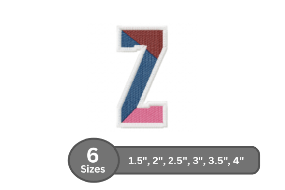 Street Varsity Alphabet - Z: A Stylish Embroidery Design