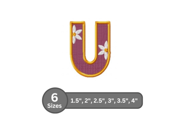 Stylish Daisy Joy Alphabet- U for Custom Projects