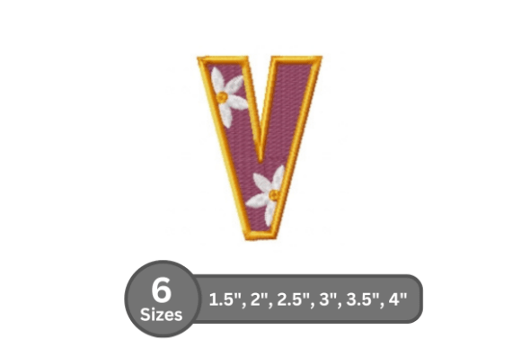 Stylish Daisy Joy Alphabet-V for Custom Projects