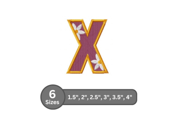 Stylish Daisy Joy Alphabet- X for Embroidery