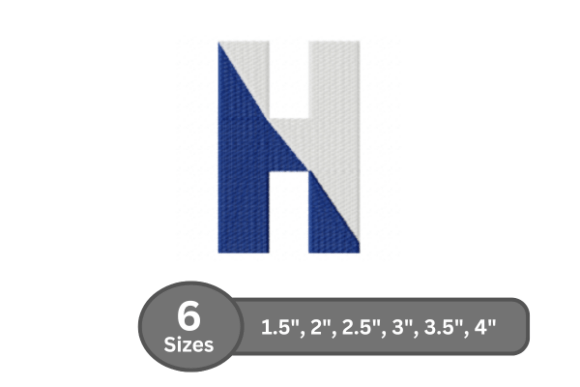 Twin Fill Alphabet -H: A Bold and Cheerful Embroidery Design
