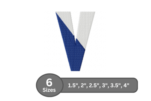 Twin Fill Alphabet - V: A Charming Embroidery Design